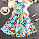 Vestido Gardênia  Bela Charmosa®-  Bege Floral